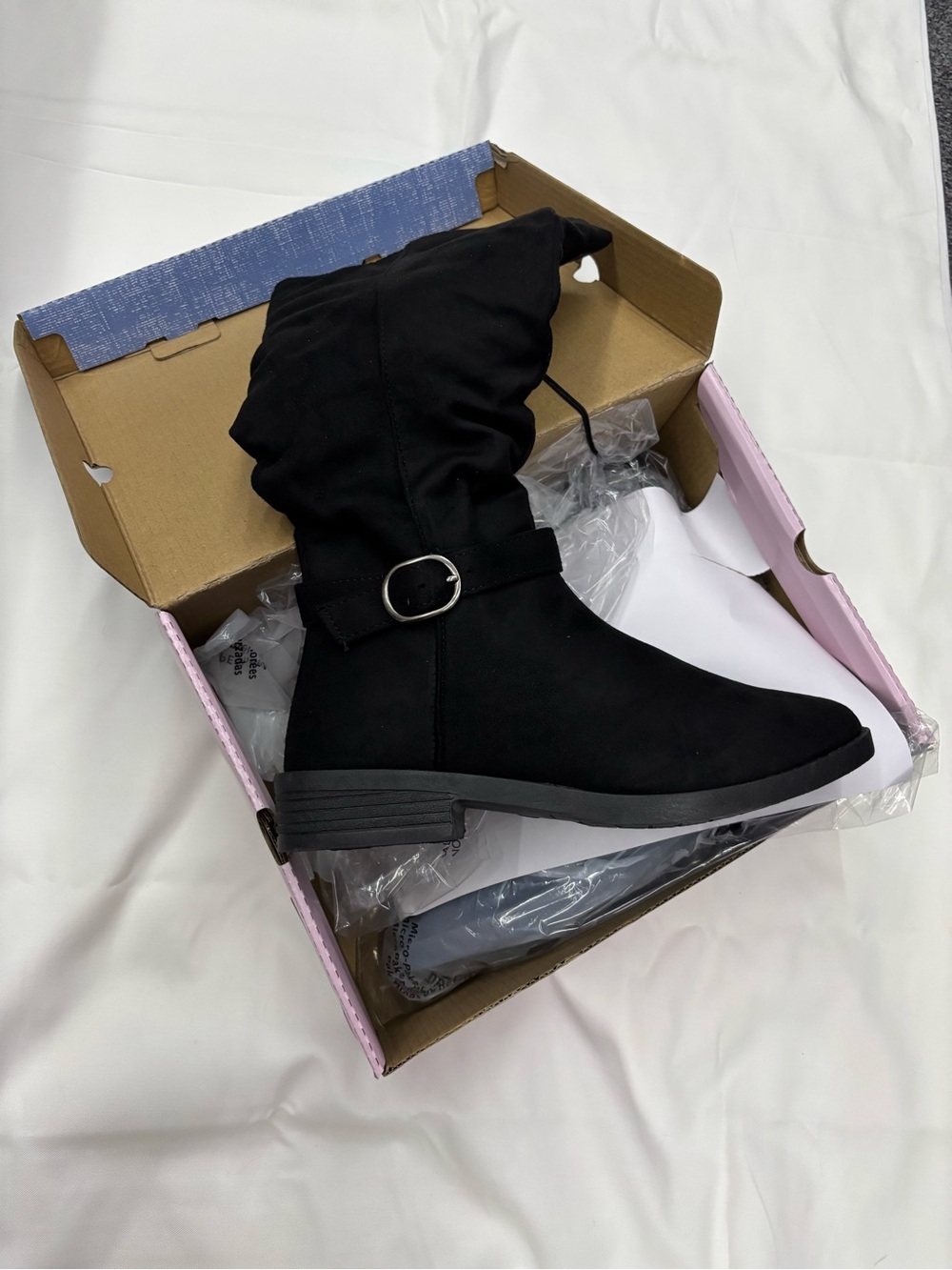 jcpenney Black Mid-Calf Buckle Detail Boots